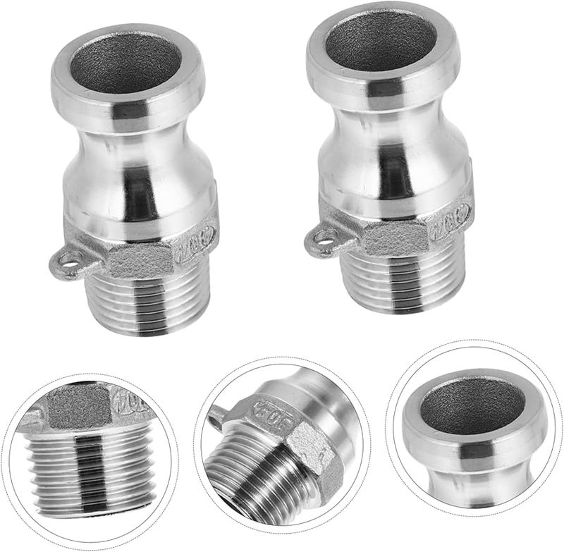 Balacoo 2 Pack Stainless Steel Camlock Hose Fittings Adapter for IBC Tote and Garden - Image 5
